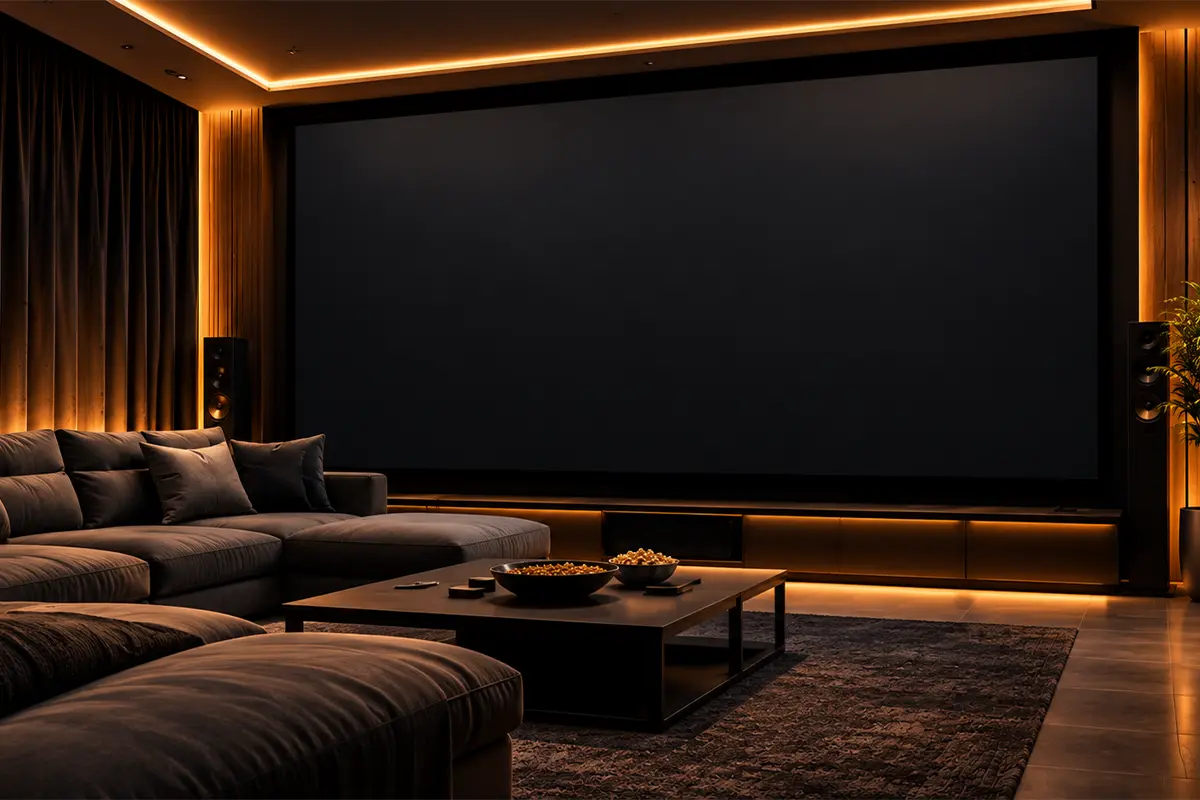 Salas de Home Theater, cinema e estúdios de gravação com película blackout