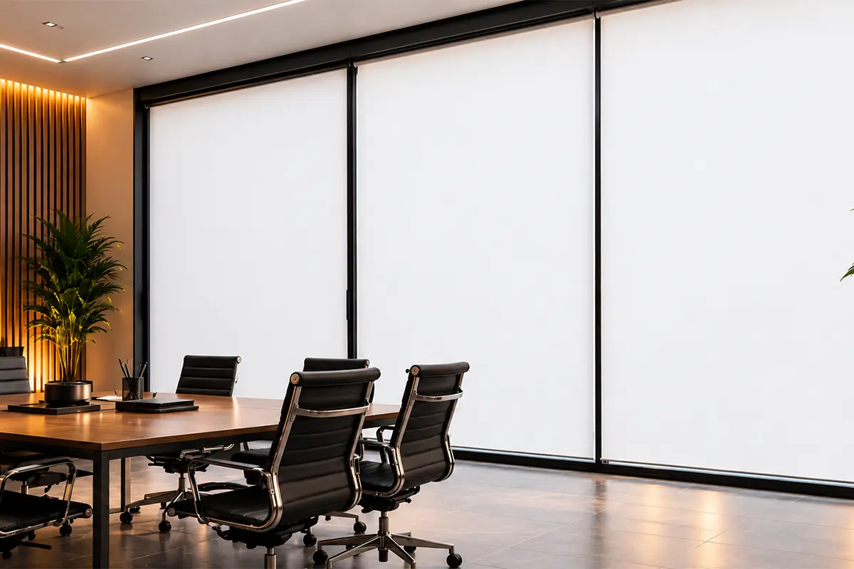 Fachadas corporativas, salas de servidores CPD e depósitos com película whiteout